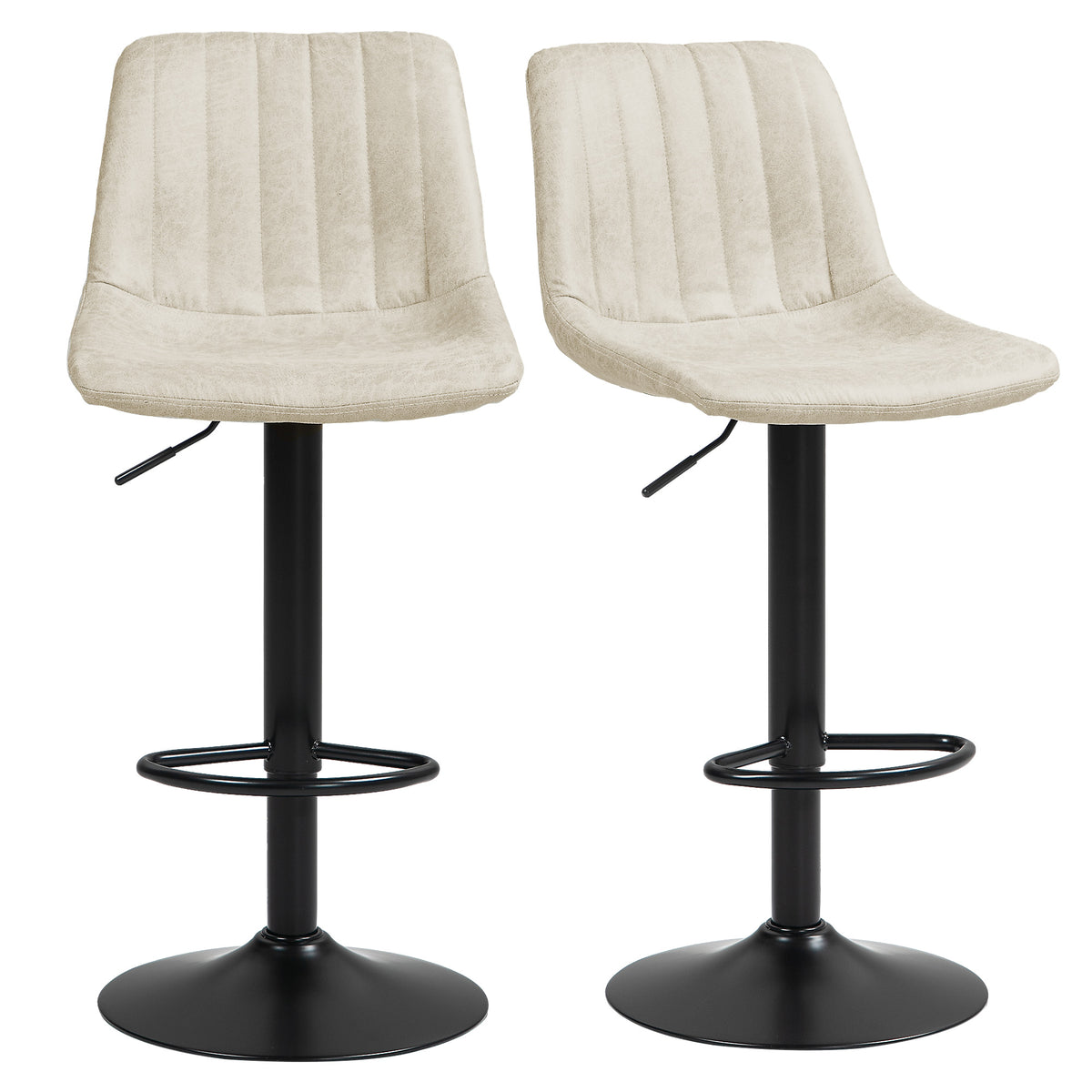 Counter Height Bar Stools Set of 2, Adjustable Height Bar Chairs with Swivel Seat