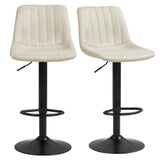 Counter Height Bar Stools Set of 2, Adjustable Height Bar Chairs with Swivel Seat