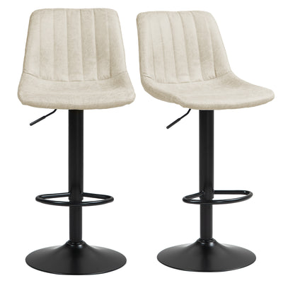 Ensemble de 2 tabourets de comptoir, chaises de bar à hauteur ajustable avec siège pivotant