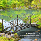 6FT Steel Garden Bridge with Safety Siderails