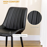 Dining Chairs Set of 2, Modern Kitchen Chair with PU Leather Upholstery and Steel Legs for Living Room