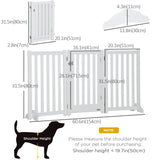 3-Panel Foldable Dog Gate with Feet for Medium Dogs and Below
