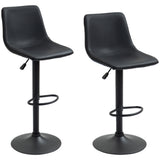 Adjustable Counter Height Bar Stools Set of 2, 360° Swivel Kitchen Counter Stools Dining Chairs with Backs, Vintage Leather