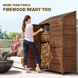 Outdoor Storage Cabinet, Wooden Garden Storage Shed with Double Doors and Shelves for Garden Porch Deck