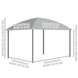 10' x 10' Outdoor Hardtop Gazebo Canopy with UV60+ Polycarbonate Roof, Steel Frame