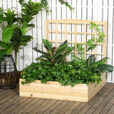 Wood Planter Box with Trellis for Climbing Plants, 43