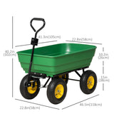 Garden Dump Cart Heavy Duty 440lbs Wagon with Steel Frame and 1