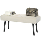Banc de chambre tapissé de 99 cm, banc de bout de lit moderne avec pieds en acier