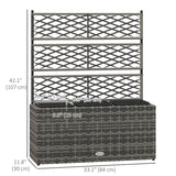 Wicker Raised Garden Bed with Trellis, 42