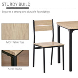 Ensemble table et 2 chaises de salle à manger, table de cuisine 3 pièces et chaises avec pieds en métal pour petits espaces