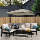 8 FT Aluminium Cantilever Patio Umbrella with 360° Rotation, Crank and Tilt for Garden
