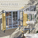 Wooden Catio Outdoor, Cat Window Box Enclosure for 2-3 Large Cats with 2 Jumping Platforms & Scratching Post