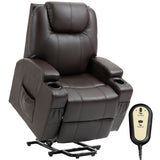 Fauteuil inclinable releveur pour personnes âgées, fauteuil releveur en cuir PU avec dossier épais et haut, repose-pieds, canapé inclinable pour salon
