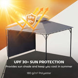 Patio Gazebo with Double Roof Outdoor Gazebo Canopy with Extendable Shade 10.5′ x 10.5′
