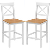 Counter Height Stools Set of 2, Farmhouse Bar Stools with Backs, Solid Wood Counter Stools for Kitchen Island