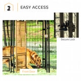Outdoor Dog Kennel, Lockable Pet Playpen Crate, Welded Wire Steel Fence