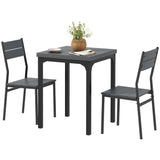 Ensemble table et 2 chaises de salle à manger, table de cuisine 3 pièces et chaises avec pieds en métal pour petits espaces