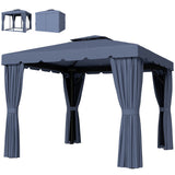 Gazebo de terrasse 10' x 10' avec rideaux et écrans de mailles