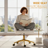 Office Chair, Teddy Fleece Upholstered Vanity Desk Chair