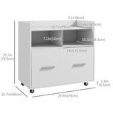 Mobile Filing Cabinet, Rolling File Cabinet with Drawer and Adjustable Hanging Bar for Letter, A4 and Legal Size