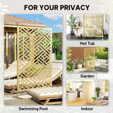 Metal Outdoor Privacy Screen, Freestanding Outdoor Divider with Stand, 79