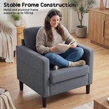 Fauteuil d'Appoint Moderne Rembourré pour le Salon avec Siège Épais et Accoudoirs