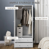 Armoire Wardrobe Closet with 2 Drawers, 71