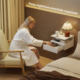 Floating Nightstand Set of 2, Wall Mounted Bedside Table with