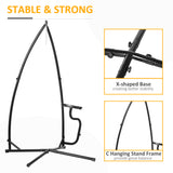 Hammock Chair Stand Only, Metal C-Stand for Hanging Hammock Chair with Tray for Indoor