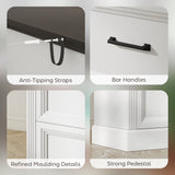 Lateral Filing Cabinet, Farmhouse File Cabinet with 2 Silent Drawers for Letter/A4/Legal Size Files