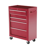 5-Drawer Rolling Tool Cabinet on Wheels, Lockable Tool Chest, Tool Organizer for Garage