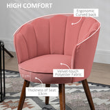 Modern Vanity Chair, Velvet-feel Fabric Leisure Accent Chair with Wood Legs for Living Room