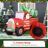 6ft Christmas Inflatable Santa Claus Driving A Truck with LED Lights