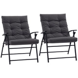 Ensemble 2 chaises pliantes extérieures dossier ajustable, chaises camping rembourées pour événements