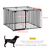 Dog Safety Gate 8-Panel Playpen Fireplace Christmas Tree Steel Fence Stair Barrier Room Divider