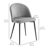 Modern Dining Chairs, Mid-Back Velvet-touch Upholstery Side Chair, Set of 4