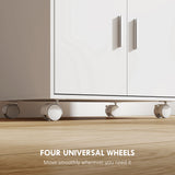 Microwave Cart with Wheels, Microwave Stand with Worktop, Open Shelves and Drawer, Storage Cabinet