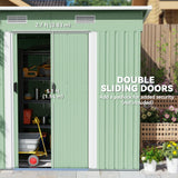 7'x 4' Metal Patio Storage Shed Garden Lockable Shed Tool Utility Storage Unit