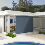 11.5' x 10' Manual Retractable Patio Awning, Outdoor Privacy Screen with UPF30+ & Water-Resistant Fabric