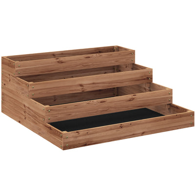 4-Tier Raised Garden Bed, Vertical Wooden Elevated Planter Box Kit with Liner for Vegetable