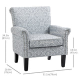 Upholstered Accent Chair, Single Armchair with Soft Linen Touch Fabric