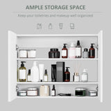 Bathroom Mirror Cabinet, Wall-Mounted Storage Organizer with Double Doors, Adjustable Shelf