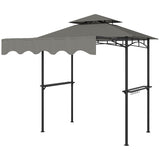 8' x 7.6' Grill Gazebo, 2 Side Shelves, 6 Hooks