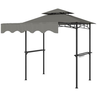 8' x 7.6' Grill Gazebo, 2 Side Shelves, 6 Hooks
