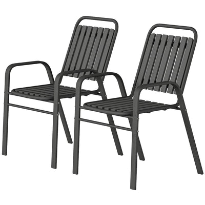 Stackable Outdoor Dining Chairs Set of 2