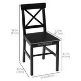 Wooden Dining Chairs Set of 2
