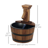 Outdoor Waterfall Fountain, Garden Wood Barrel
