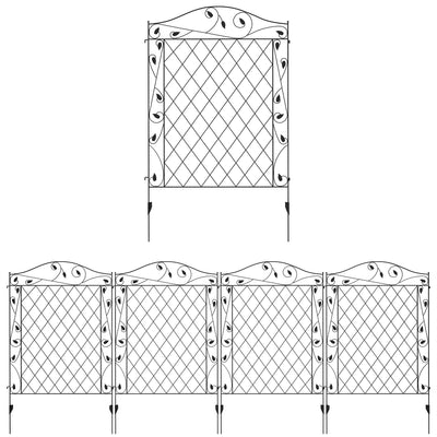 Outdoor Metal Garden Fence Panels, 4 Pack