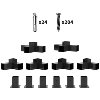 12PCS Pergola Kit, Pergola Brackets with 3-Way & 4-Way Corner Brackets for 4
