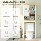 Over The Toilet Storage Cabinet, Bathroom Space Saver Cabinet with Adjustable Shelf
